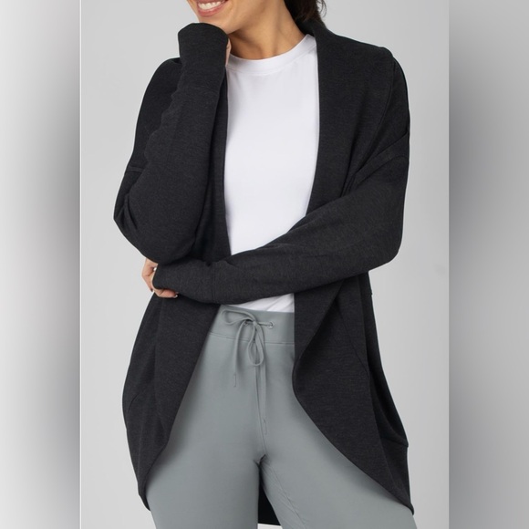 NWT! $132 Nordstrom Yogalicious London Open Front Scuba Cardigan - S - Picture 1 of 11